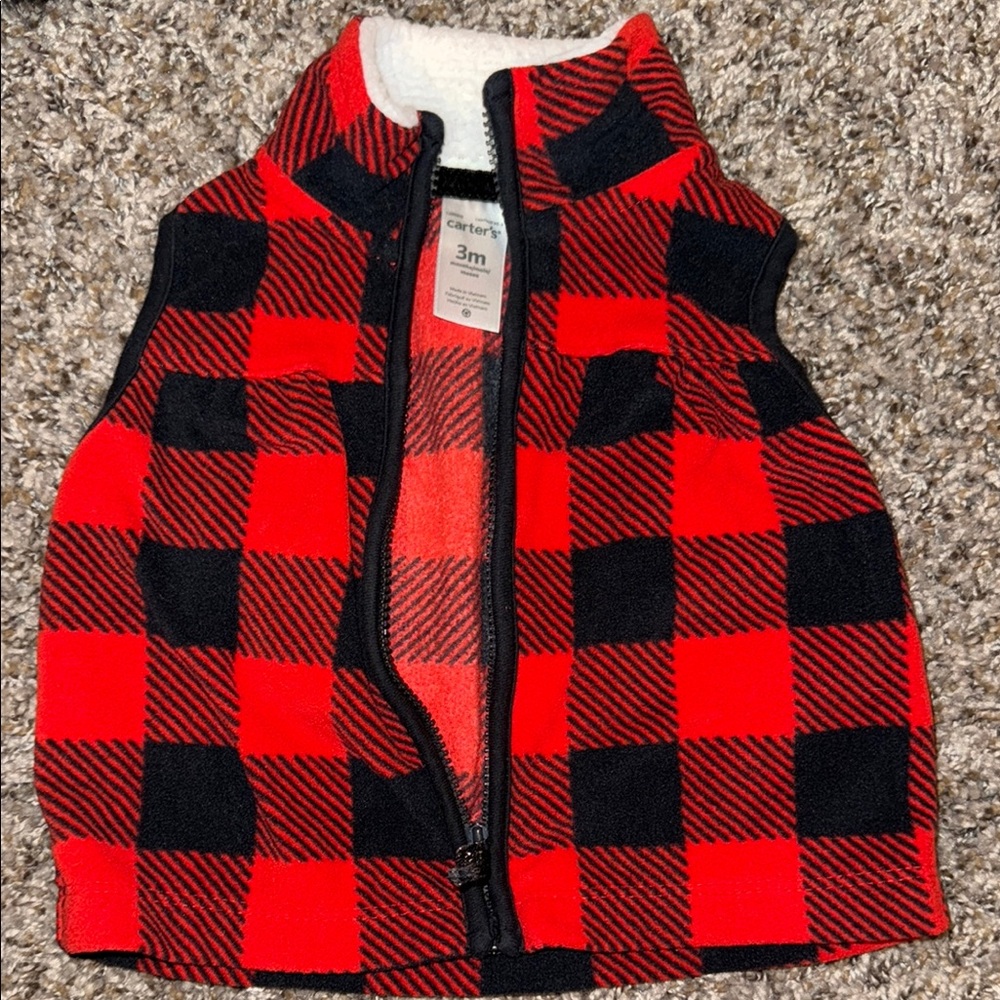 Carter's Red and Black Checkered Vest
